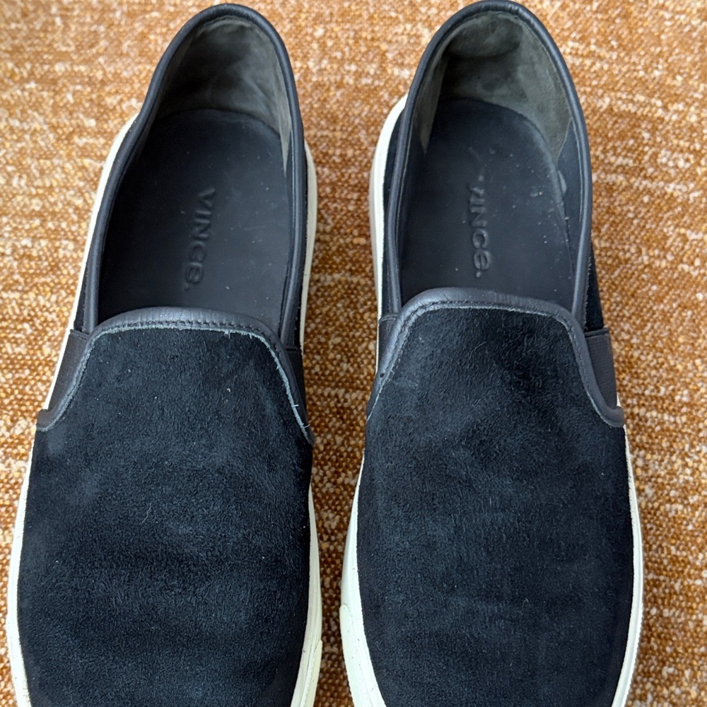 Vince Women’s Black Suede Slip-On Loafer’s